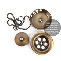 Kibath 385033 Válvula de Desagüe bañera universal compatible con la mayoría de lavabos fabricada en latón- Cromo brillo